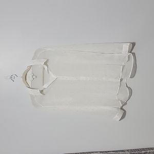 White Metallic Express Button Down Shirt